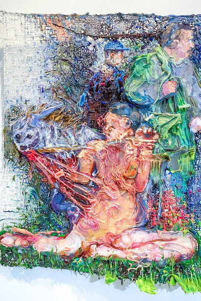 Fabian Marcaccio, Hyena, 2021-2022. Courtesy of Ethan Cohen Gallery