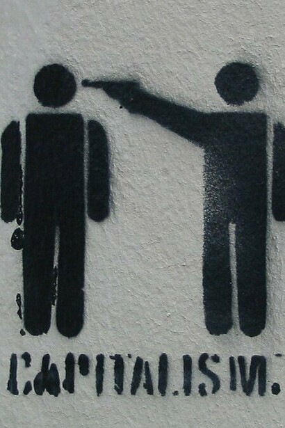 Grafitti anticapitalista realizado en la vía pública