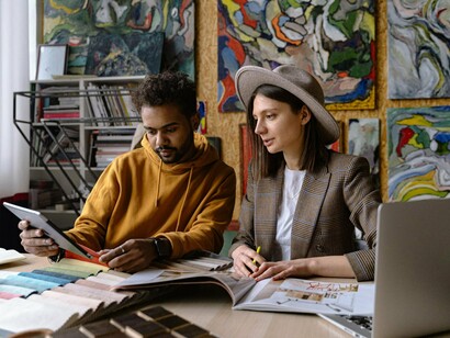 Two creatives bringing visions to life, reflecting the importance of emotional intelligence