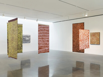 Emily Kam Kngwarray, The turning season, exhibition view. Courtesy of Pace Gallery