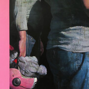François Bard, check point, 160 x 160cm, oil on canvas