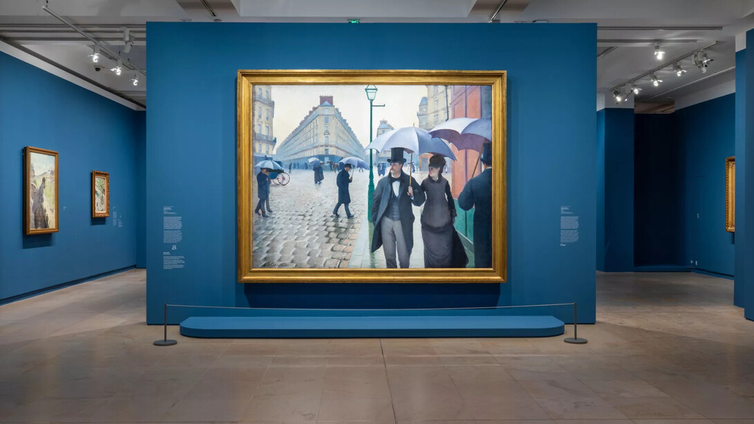 Gustave Caillebotte, Painting men, exhibition view. Courtesy of Musée d’Orsay