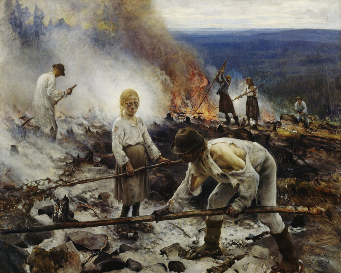Eero Järnefelt: Under the Yoke (Burning the Brushwood), 1893. Finnish National Gallery / Ateneum Art Museum. Photo: Finnish National Gallery / Hannu Aaltonen