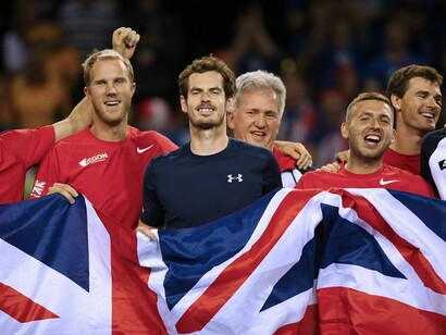 El equipo británico celebra su Copa Davis de 2015