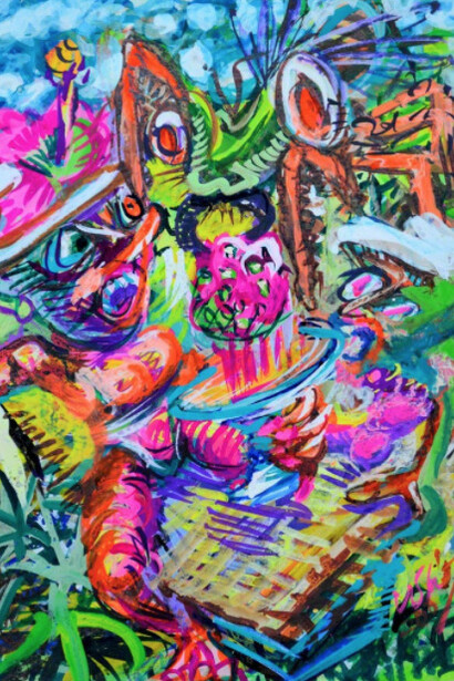 Wrestling the Demon. Courtesy of Ronin Gallery