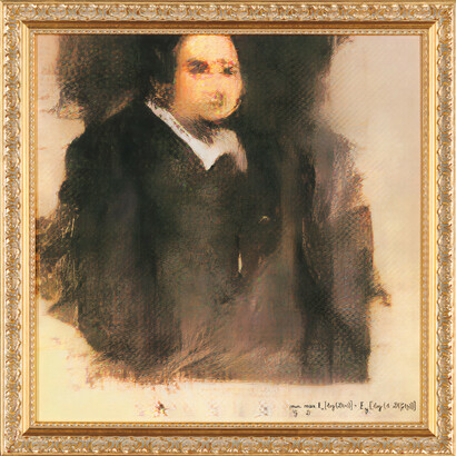 Obvious, Edmond De Belamy, 2018, GANs Algorithm, Inkjet printed on Canvas, cm 70x70. Courtesy the artists