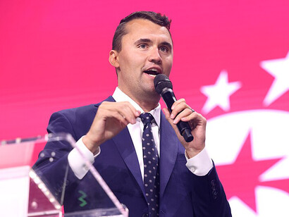 Charlie Kirk speaking with attendees at the 2025 Student Action Summit at the Tampa Convention Center in Tampa, Florida, July 2025