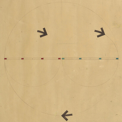 Gianni Colombo, Progetto Roto-optic detail), 1967, mixed media on paper, 35.5 x 69 cm