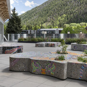 Kerstin Brätsch, Fossil psychics (Stucco marmo), exhibition view. Courtesy of Aspen Art Museum