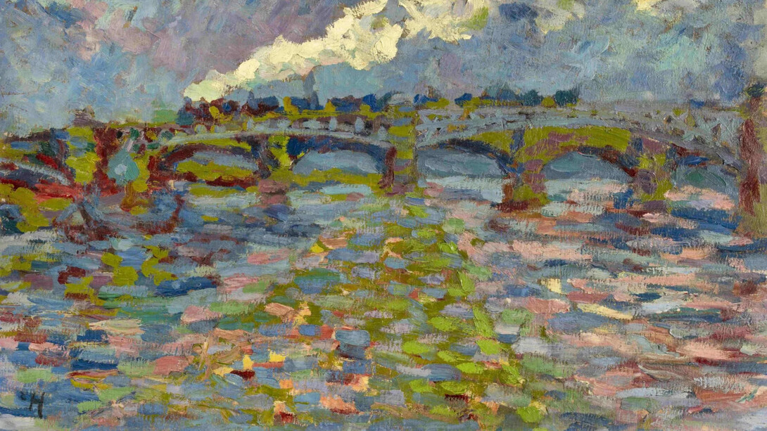 Erich Heckel, Flusslandschaft mit Brücke und Zug, 1905. Mit freundlicher genehmigung der Kunstsammlungen Chemnitz