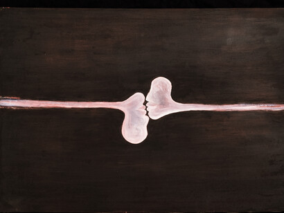 Alessandro Narduzzi, Il bacio, olio su tela (100 x 70 cm), 2015. Ph Andrea Boccalini 