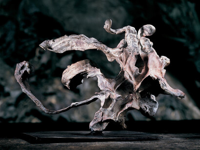 Steve Tobin, Smoke Figure, cast and patinaed bronze, 9 x 10 x 4 inches