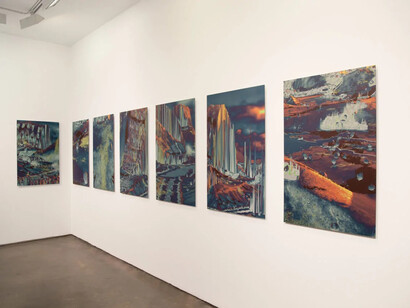 Tiffany Chung, Crossroads of time, exhibition view. Courtesy of Max Estrella Gallery