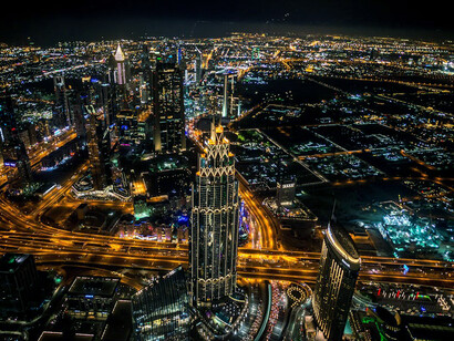 Nighttime timelapse of Dubai's stunning city skyline