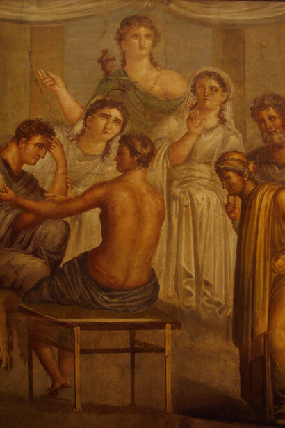 Alcesti e Admeto, affresco dalla casa del Poeta tragico a Pompei