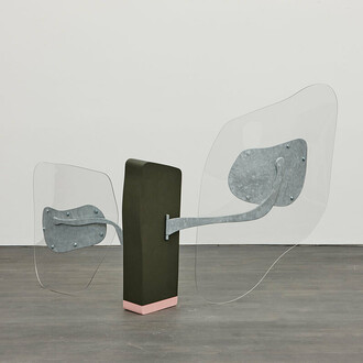 Nairy Baghramian
Big Valve, 2016
Zincked metal, painted polyurethane, polycarbonate
120 x 230 x 57 cm / 47,24 x 90,55 x 22,44"
Photograph by Dirk Pauwels
