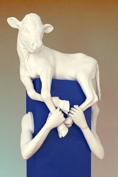 Aleksandra Domanovic, Kalbträgerin, 2017, Synthetischer Gips, Kerrock, Plexiglas und PU-Schaum, 7 Skulpturen, Unikate. Courtesy die Künstlerin und  Tanya Leighton, Berlin
© Foto: die Künstlerin