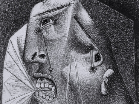 Pablo Picasso; Cabeza llorando con pañuelo (I). Postscripto de «Guernica», 1937, Museo Nacional Centro de Arte Reina Sofía, España (detalle)