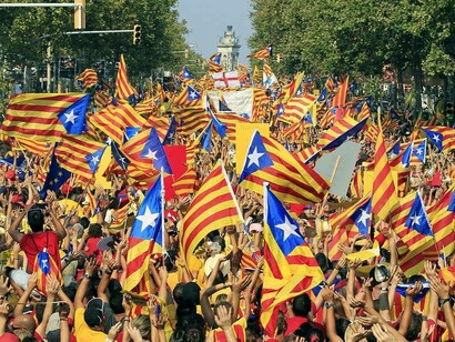 Manifestación en Barcelona por la independencia de Barcelona