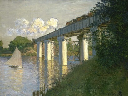 Claude Monet, Le pont du chemin de fer, Argenteuil, 1873
huile sur toile, 54,3 × 73,3 cm. The John G. Johnson Collection, Philadelphia Museum of Art
