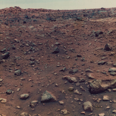 NASA, Viking Lander 1, "Mars", 1976, July 21, c-print on Kodak PE paper, printed July 21, 1976, 18,1 (20,2) x 22,4 (25,2) cm, Courtesy: Daniel Blau Munich/London © Nasa