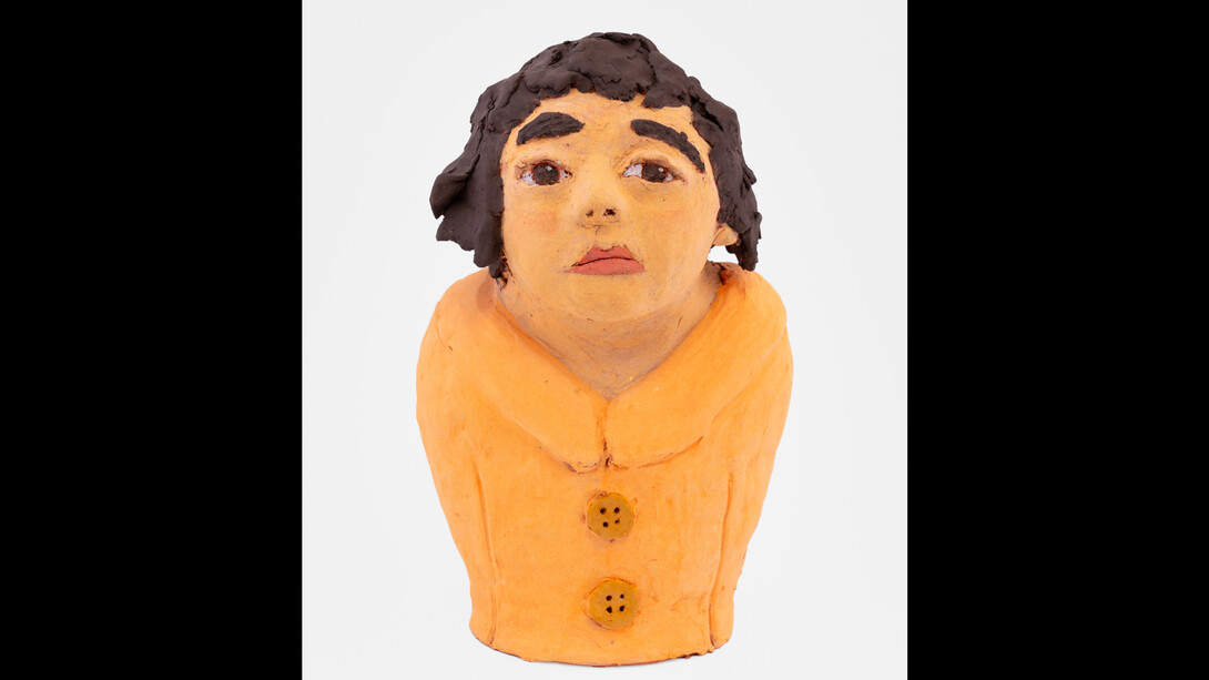 Sally Saul, Melancholy, 2023, clay and glaze, 30.5x17.8x14 cm. Courtesy the artist and Venus Over Manhattan, NYC