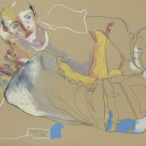 Howard Tangye, Neil and friend, Mixed media on board, 59 x 84 cm, c. 1998