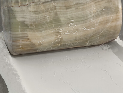 Luciano Fabro, Sisifo (detail), 1994, Onyx, flour, 39 1/3 x 23 2/3 x 78 3/4 in. (100 x 60 x 200 cm), No. 16757