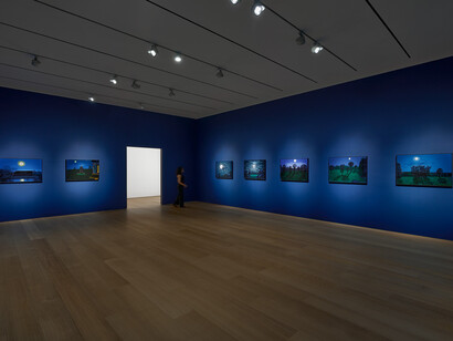 David Hockney, The moon room, exhibition view. Courtesy of Pace Gallery