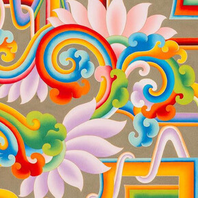 Anay Ngawang Chodak, Modern reflections of wisdom and compassion (detail). Courtesy of Kate Oh Gallery