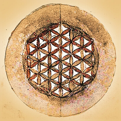 Fleur de vie. Illustration de Léonard de Vinci