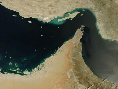 The Gulf photographed on 22 April 2016, with NASA's Moderate Resolution Imaging Spectroradiometer (MODIS)