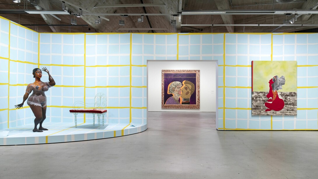 Tschabalala Self, Around the way, exhibition view. Courtesy of Espoo Museum of Modern Art