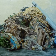 Andrea Di Marco, Masso, 2012, olio su tela, 100 x 140 cm