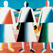 Kazimir Malevič, Ragazze in un campo, 1928-29, Olio su tela, 106 x 125 cm, Museo di Stato Russo, San Pietroburgo