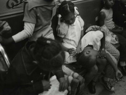 Joni Sternbach, The Passengers (Loving Hands), 1978, Gelatin silver print, 11 x 14 inches