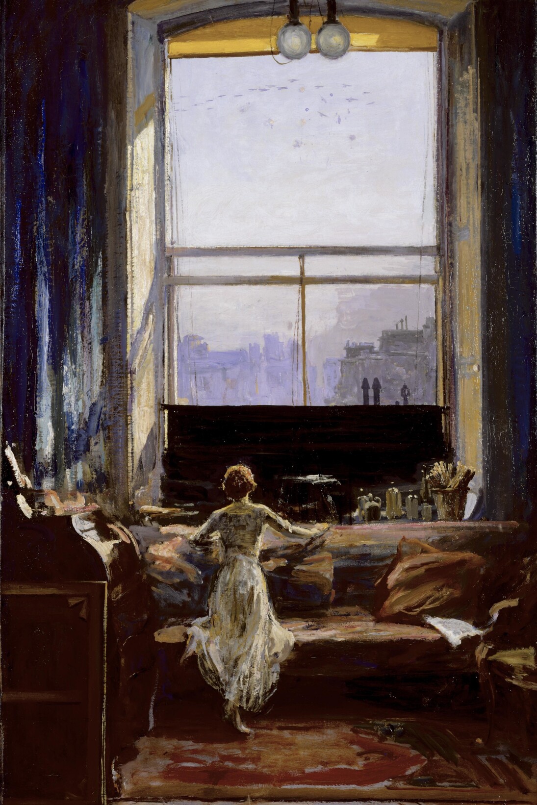 Daylight Raid from my Studio Window, 7 July 1917, Sir John Lavery 1856-1941, © National Museums Northern Ireland, Collection Ulster Museum  