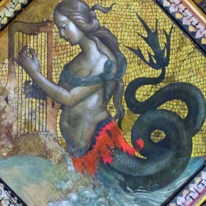 Pinturicchio, "Sirena che suona", dal "Soffitto dei Semidei", 1490 ca, Palazzo dei Penitenzieri, Roma