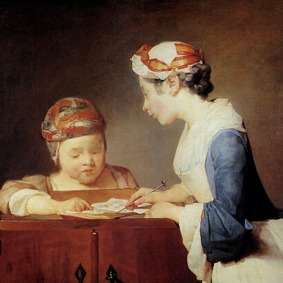 «La joven maestra» (1735-1736), Jean-Siméon Chardin