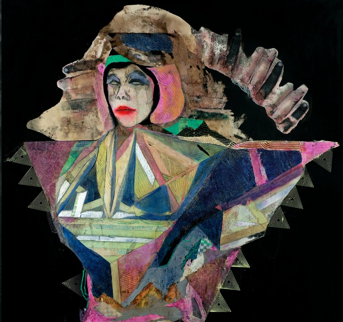 MaZinga, 2015,  tecnica mista su carta, 110 x 117 cm 