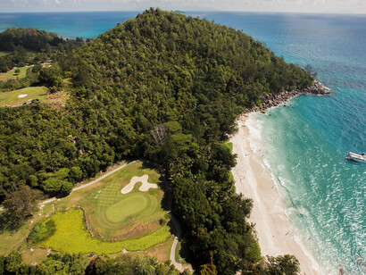 Constance Lemuria in Praslin, Seychelles, is a beautifully designed resort, with an expansive golf course that offers peaceful walks through nature