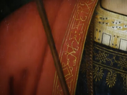 Raffaello Sanzio, San Sebastiano, 1502 ca., Accademia Carrara di Bergamo, particolare