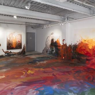 Austin Fields and Pàulla Scàvazzini, Between Utopias and the abyss, exhibition view. Courtesy of Kaliner Gallery