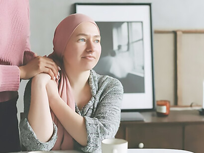 A woman with cancer and her close friend