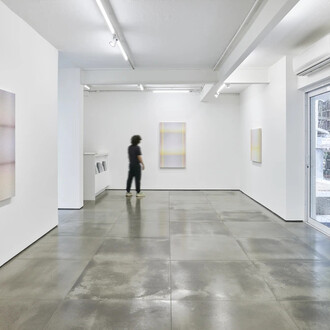 Philippe Decrauzat, Logo as sombras desaparecem, vista da exposição. Cortesia da Galeria Nara Roesler