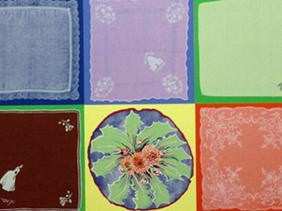 Miriam Schapiro, “Una Furtivo Lacrima,” 1996, Silk Screen and Collage, 33 x 43 ¾ inches, Edition 40 of 40