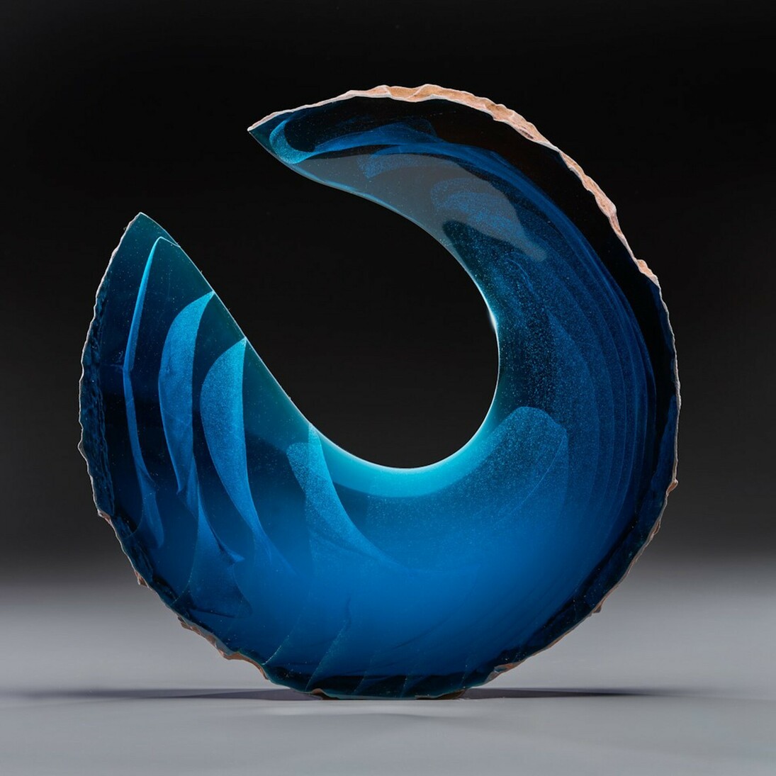Alex Gabriel Bernstein, Blue Stone, Cast and cut glass, fused steel, 18x17.50x3 inches