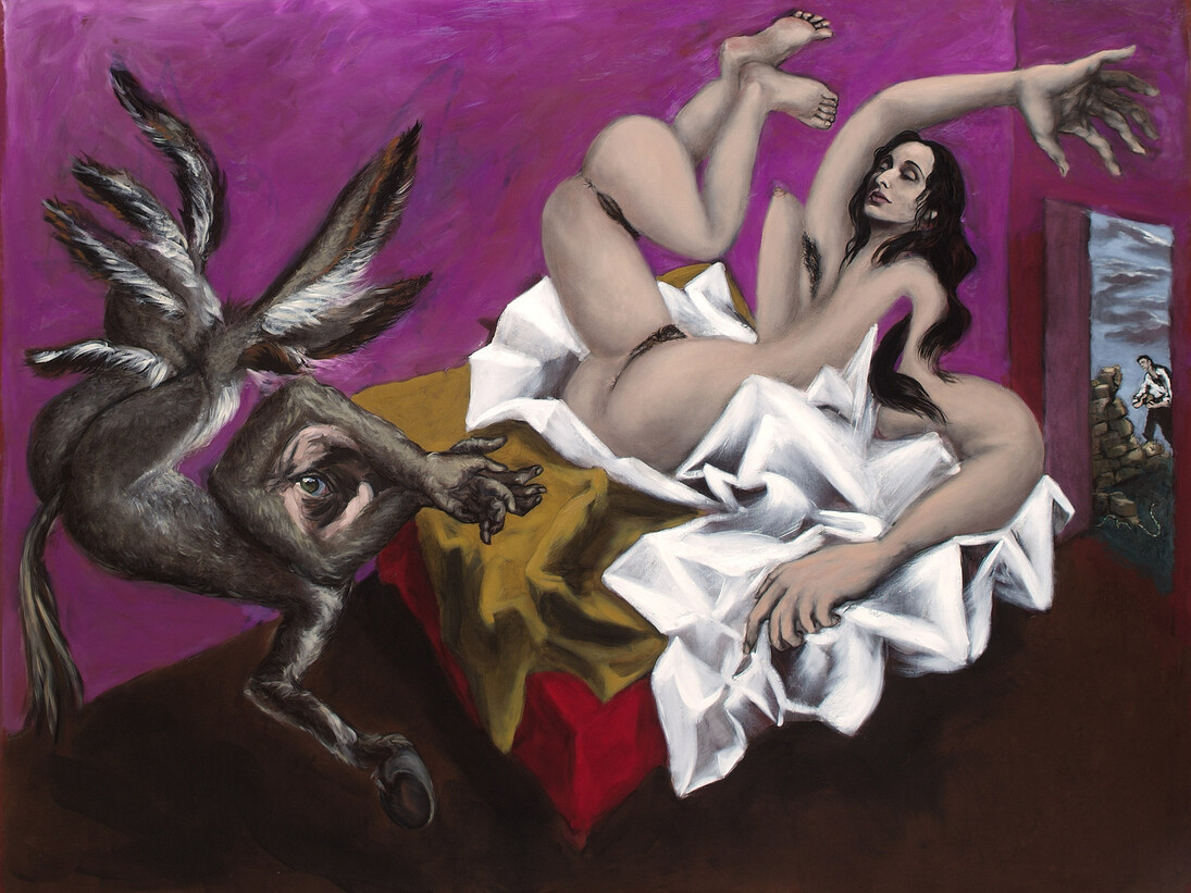 Gérard Garouste, Dina, 2005, huile sur toile, 200 x 260 cm.
Collection Daniel Templon. © Photo numeric’Art studio © Adagp Paris 2015