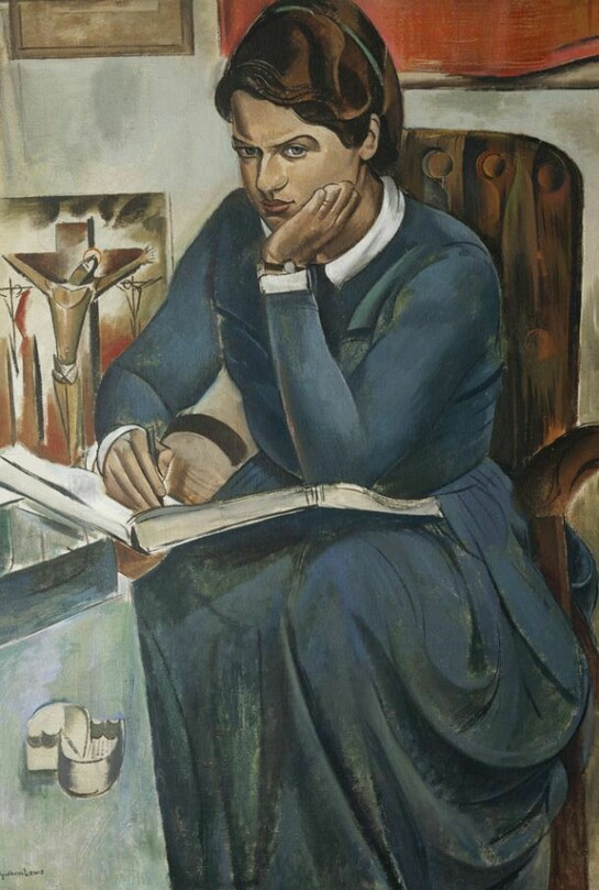 Percy Wyndham Lewis, (Lady) Naomi Mitchison, 1897 - 1999. Author, 1938, oil on canvas: 101.60 x 76.20 cm, Scottish National Portrait Gallery. Purchased with assistance from the Art Fund and the Patrons of the National Galleries of Scotland 2003