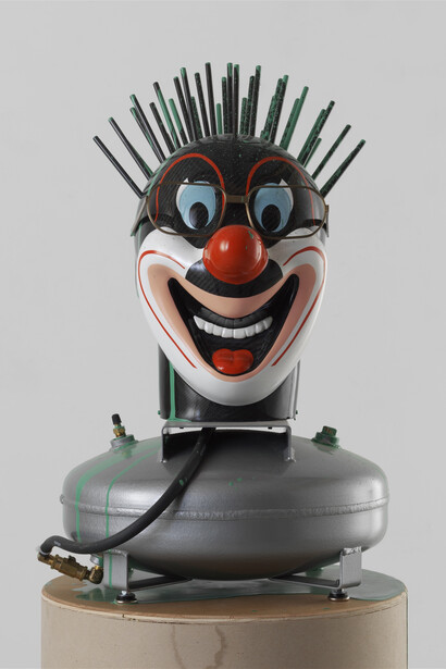 Richard Jackson, Don King Head (Green), 2012, Fibre de carbone, peinture, bois, 175,3 x 45,7 x 46 cm / 69 x 18 x 18 1/8 inches, Edition de 3 + 2 E.A. Courtesy de l'artiste, Hauser & Wirth et Galerie G-P & N Vallois, Paris